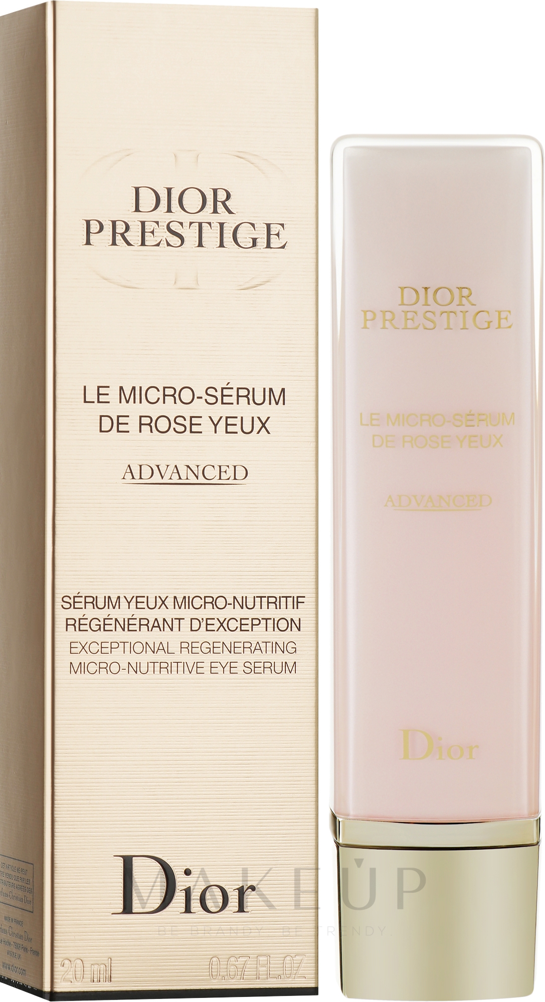 Rosafarbenes Augenkonturserum - Dior Prestige Micro-Nutritive Rose Eye Serum Advanced — Bild 20 ml