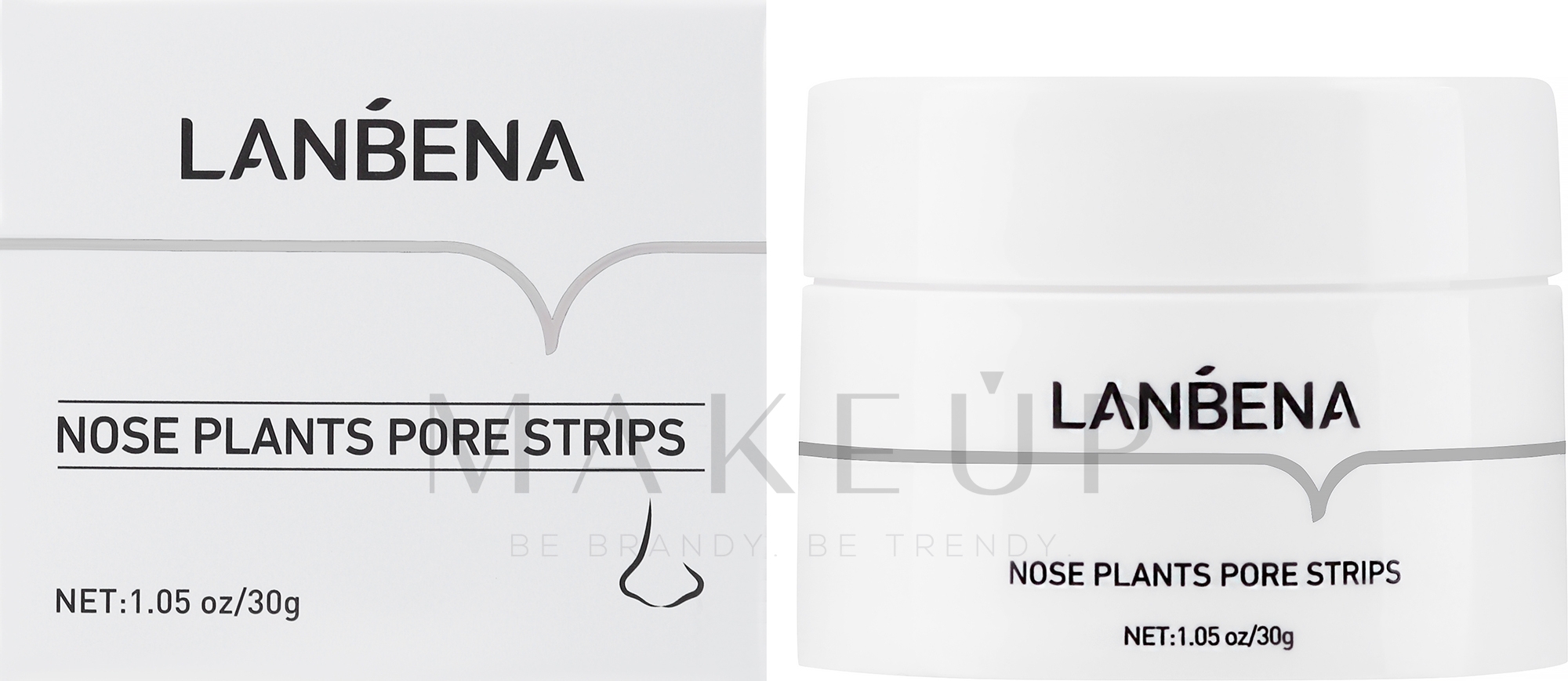 Lanbena Nose Plants Pore Strips - Reinigende Nasenmaske gegen Mitesser mit Hyaluronsäure und Aloe-Extrakt — Foto 30 g