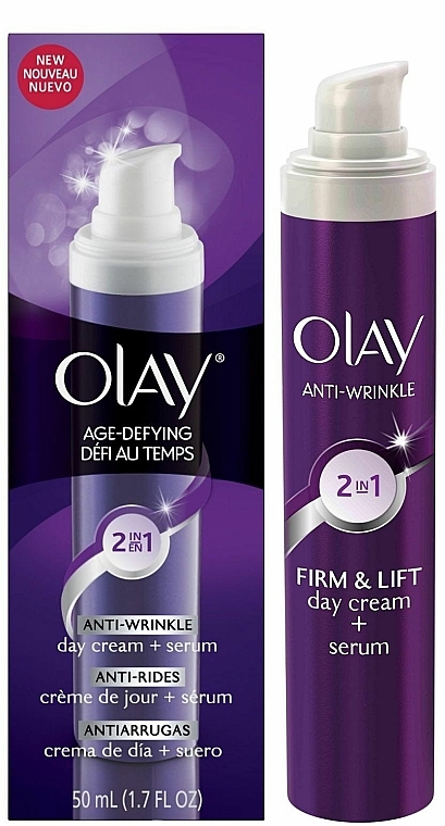 Anti-Falten straffende Tagescreme - Olay Anti Wrinkle Firm & Lift 2in1Day Cream And Serum — Bild N1