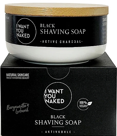 Rasierseife Black - I Want You Naked Shaving Soap With Activated Carbon  — Bild N1