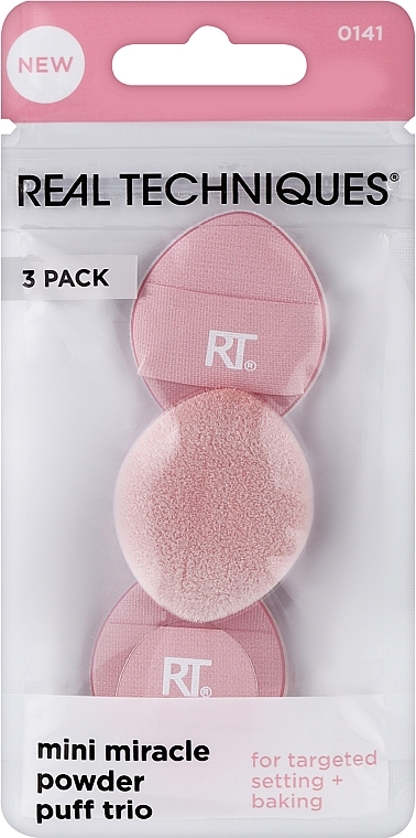 Make-up-Schwamm-Set - Real Techiques Mini Miracle Powder Puff Trio — Bild N1