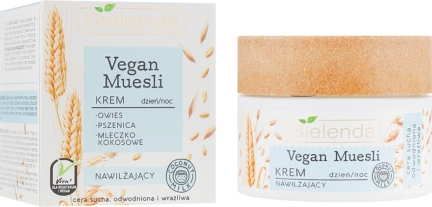 Feuchtigkeitsspendende Gesichtscreme mit Hafer, Weizen und Kokosmilch - Bielenda Vegan Muesli Face Cream — Foto N1