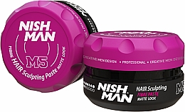 Mattierende Haarstylingpaste mit vanillehonigem Duft - Nishman Fibre Paste Matte Look M5 — Bild N1