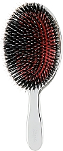 Düfte, Parfümerie und Kosmetik Haarbürste mit Naturborsten groß 23M silber - Janeke Silver Hairbrush