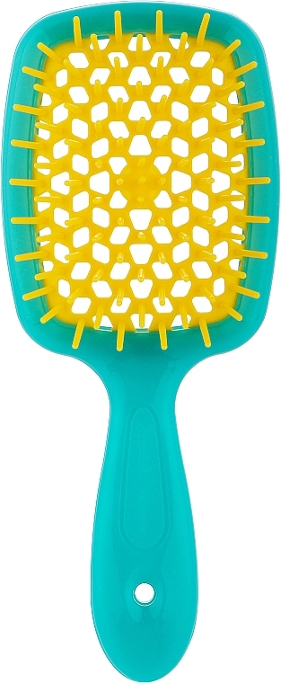 Haarbürste blau mit gelben Borsten - Janeke Superbrush Small — Bild N1