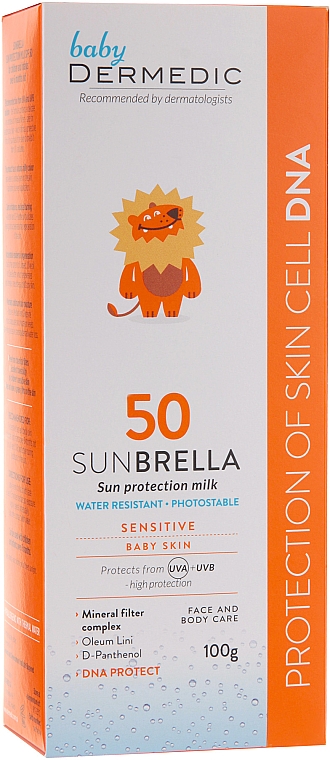 Wasserfeste Sonnenschutzmilch für Kinder und Babys SPF 50 - Dermedic Sun Protection Milk for Kids SPF 50 — Bild N2