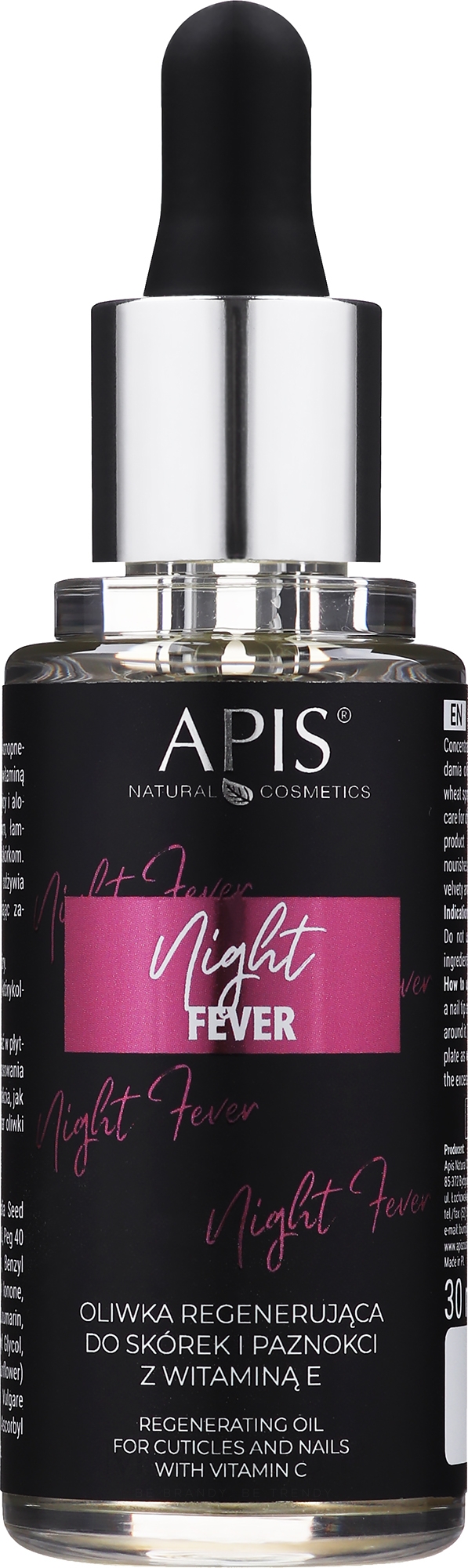 Regenerierendes Nagel- und Nagelhautöl mit Vitamin E - Apis Night Fever Regenerating Oil For Cuticles & Nails — Bild 30 ml