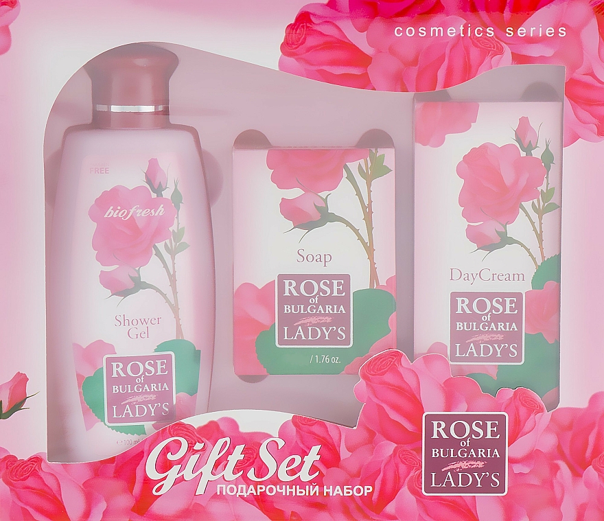 Pflegeset (Duschgel 100ml + Seife 50g + Tagescreme 30ml) - BioFresh Rose of Bulgaria Gift Set  — Bild N1