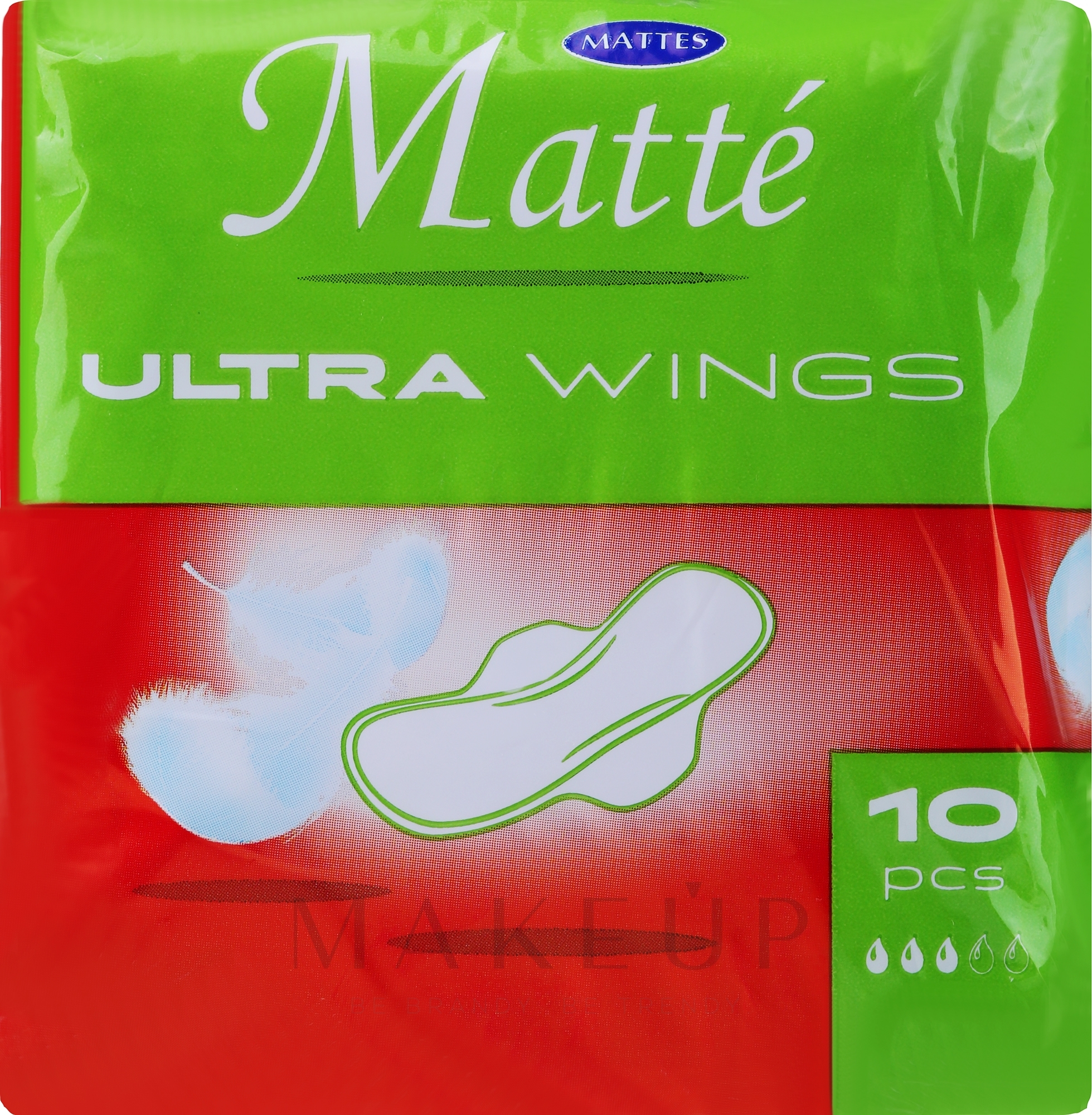 Damenbinden mit Flügeln 10 St. - Mattes Ultra Wings — Bild 10 St.