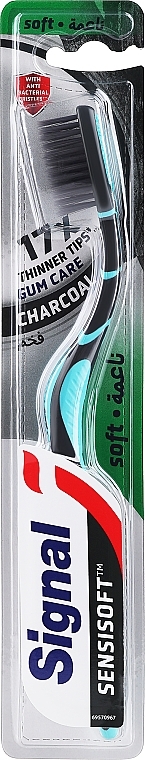 Zahnbürste weich türkis-schwarz - Signal Natural Elements Silver Charcoal Toothbrush — Bild N1