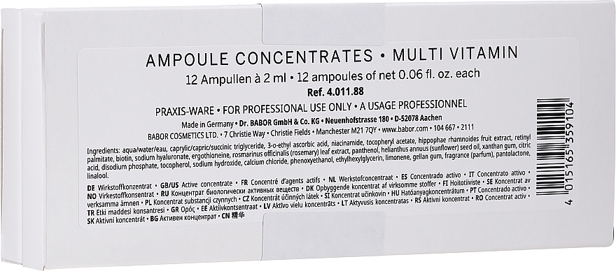 Gesichtsampullen mit Vitaminen für trockene und müde Haut - Babor Ampoule Concentrates Multi Vitamin — Bild N1