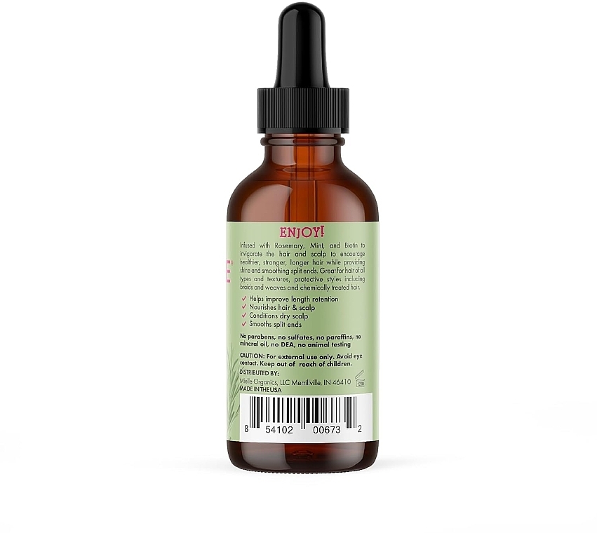 Kräftigendes Haar- und Kopfhautöl Rosmarin und Minze  - Mielle Organics Rosemary Mint Scalp & Hair Strengthening Oil  — Bild N2