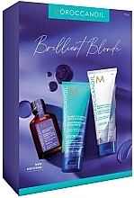 Düfte, Parfümerie und Kosmetik Set - Moroccanoil Brilliant Blonde Purple Trio Kit( shm/70ml + cond/70ml + oil/25ml)