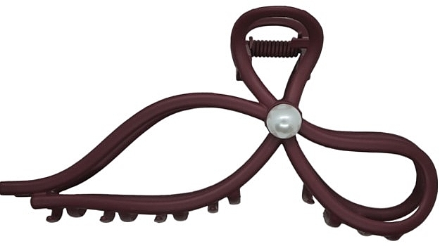 Haarspange Schleife mit Perlen Pflaume - Lolita Accessories — Bild N1