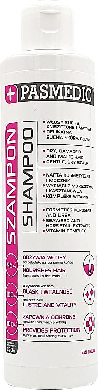 Nährendes Shampoo mit Seetang und Schachtelhalmextrakten für geschädigtes und trockenes Haar - Pasmedic Shampoo — Bild N1