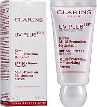 Feuchtigkeitsspendender Fluid-Gesichtsschutz - Clarins UV Plus [5P] Anti-Pollution SPF 50 Rose — Bild N2