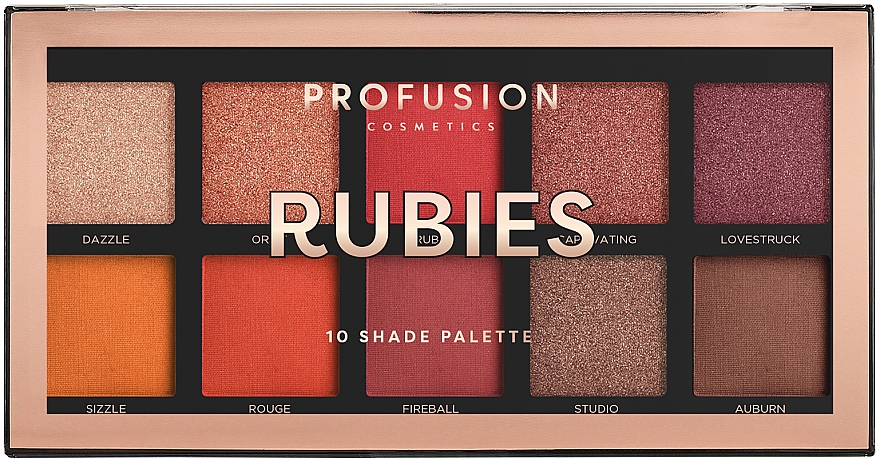 Lidschattenpalette - Profusion Cosmetics Rubies 10 Shades Eyeshadow Palette — Bild N1