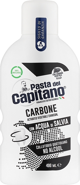 Mundwasser mit Aktivkohle - Pasta Del Capitano Charcoal Carbone Mouthwash — Bild N1