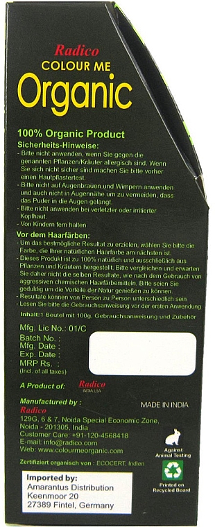 Organisches Haarfärbemittel - Radico Colour Me Organic Hair Colour — Bild N4