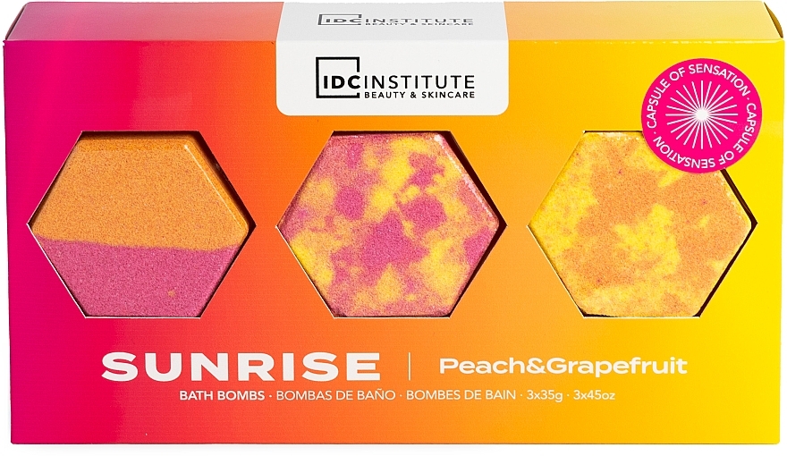 Badepastillen mit Pfirsich und Grapefruit - IDC Institute Bath Bombs  — Bild N1