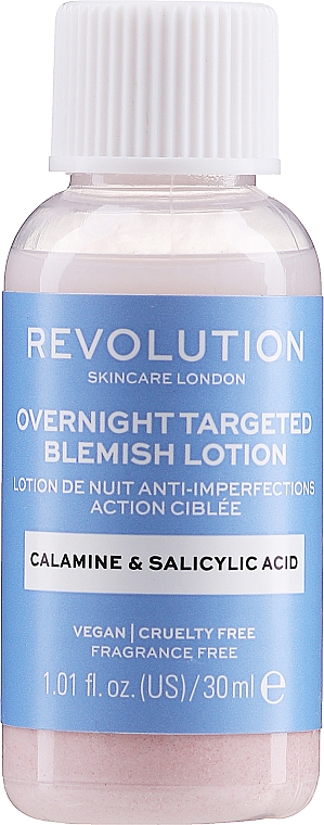 Nachtlotion gegen Hautunreinheiten mit Calamine und Salicylsäure - Makeup Revolution Skincare Overnight Targeted Blemish Lotion