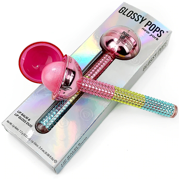 Balsam und Lipgloss - Glossy Pops Chrome Lip Balm & Lip Gloss Duo — Bild N1