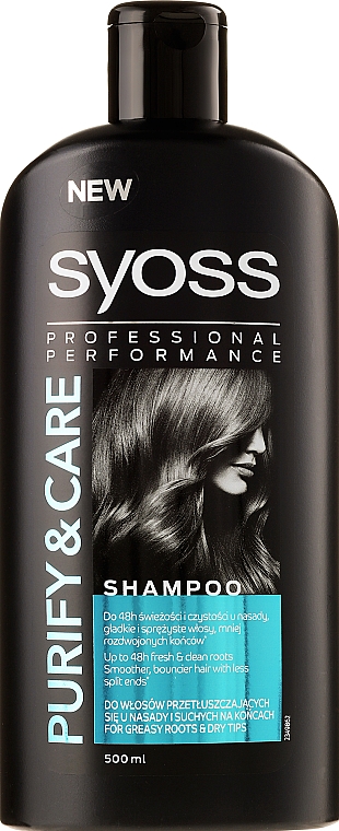 Shampoo für fettigen Ansatz und trockene Spitzen - Syoss Pure&Care Roots And Tips Shampoo