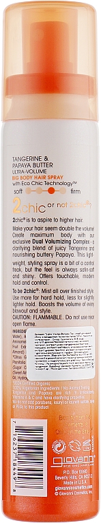 Haarspray für mehr Volumen mit Papaya - Giovanni 2 Chic Ultra-Volume — Bild N2