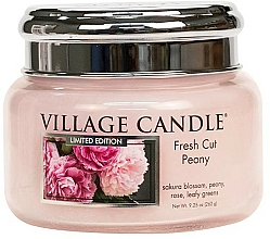 Düfte, Parfümerie und Kosmetik Duftkerze Fresh Cut Peony - Village Candle Fresh Cut Peony Glass Jar