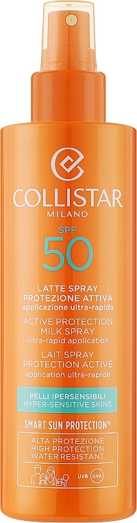 Sonnenschutzspray SPF 50 - Collistar Sun Care Active Protection Milk Spray Ultra-Rapid Application SPF50 — Bild N1