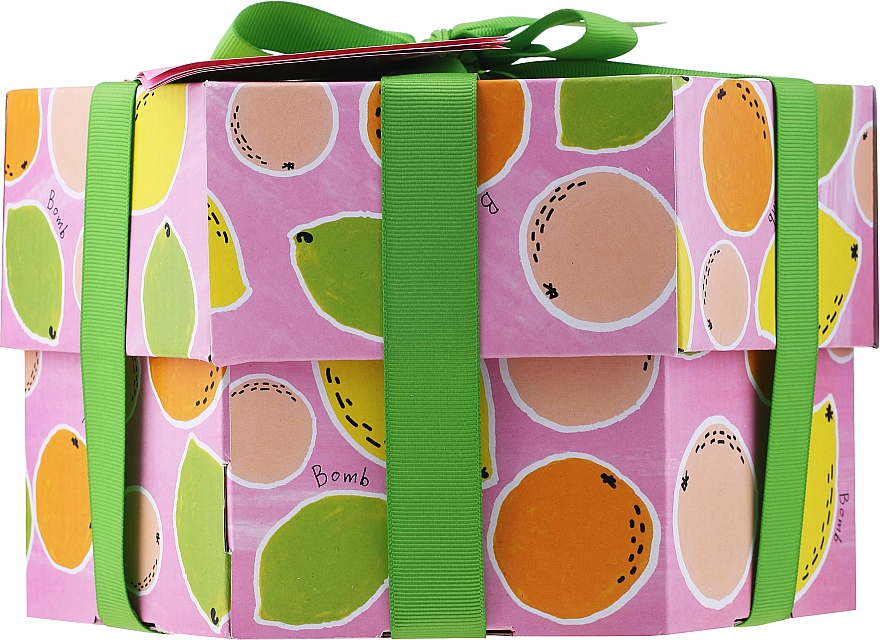 Körperpflegeset - Bomb Cosmetics Fruit Basket Hexagonal Gift Box (Badebombe 2 St. + Seife 2 St. + Körperpeeling 120ml + Duschgel 120ml) — Bild N1