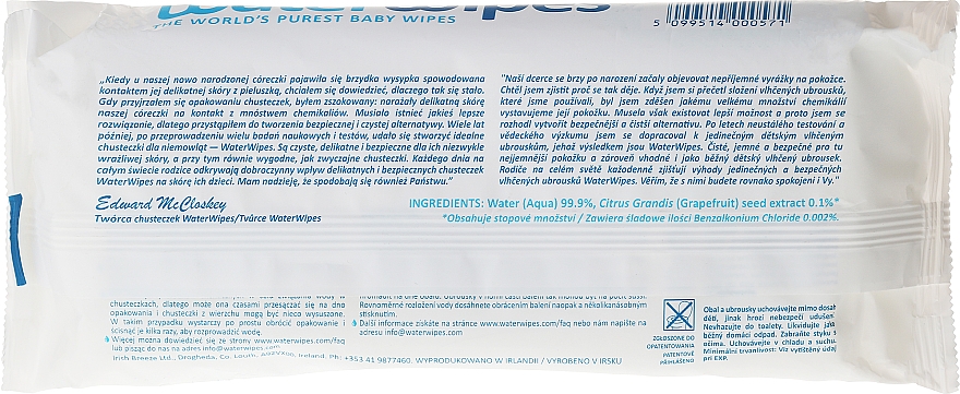 Sanfte und beruhigende Feuchttücher für Babys 60 St. - WaterWipes Baby Wipes — Bild N2