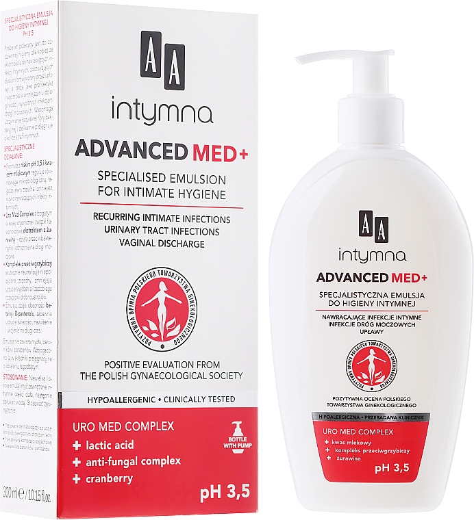 Spezielle Emulsion für die Intimhygiene für wiederkehrende intime Infektionen - AA Advanced Med+ — Bild N1