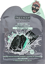 Düfte, Parfümerie und Kosmetik Detox Tuchmaske für das Gesicht mit Aktivkohle und Meersalz - Freeman Detoxifying Sheet Mask