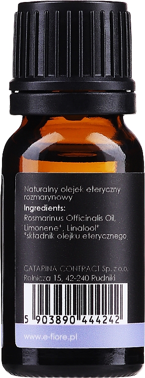 100% Natürliches ätherisches Rosmarinöl - E-Fiore Rosemary Natural Essential Oil — Bild N2