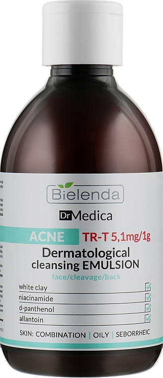 Reinigende Anti-Akne-Emulsion für das Gesicht - Bielenda Dr Medica Acne Dermatological Cleansing Emulsion For Face, Cleavage, Back — Bild N1