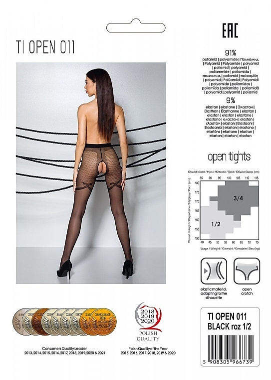 Erotische Strumpfhose mit Ausschnitt Tiopen 011 20 Den black - Passion — Bild N2