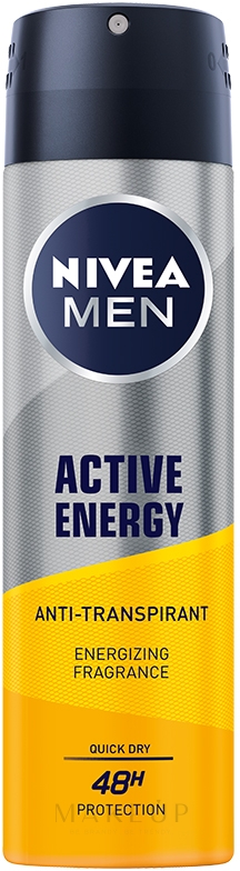 Deospray Antitranspirant - Nivea Men Active Energy Antyperspriant — Bild 150 ml