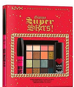 NYX Professional Gimme Super Stars Glam Side (Mascara 10ml + Lippenstift 3.5g + Lidschattenpalette 13.28g) - Make-up Set  — Bild N2