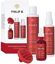 Düfte, Parfümerie und Kosmetik Set - Philip B Scalp Booster System (cond/125ml + shm/180ml + booster/60ml + brush)