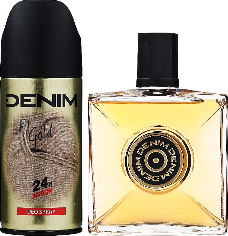 Denim Gold - Duftset (After Shave/100 ml + Deo Spray/150 ml + Kosmetiktasche) — Bild N2