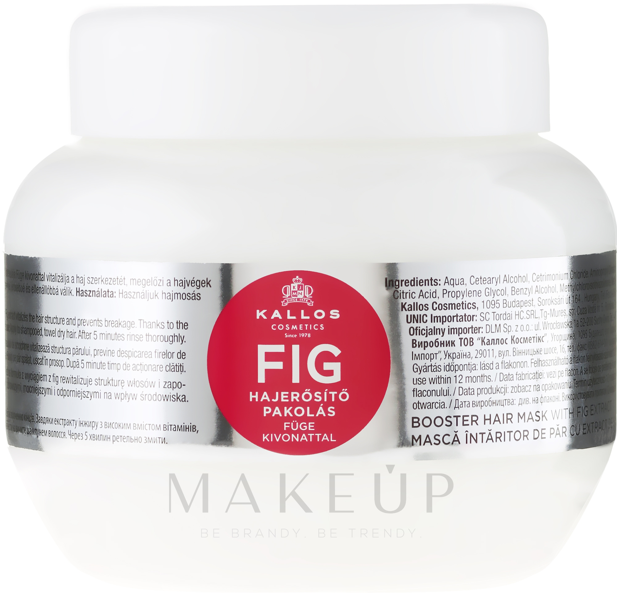 Verstärkende Haarmaske mit Feigenextrakt - Kallos Cosmetics FIG Booster Hair Mask With Fig Extract — Foto 275 ml