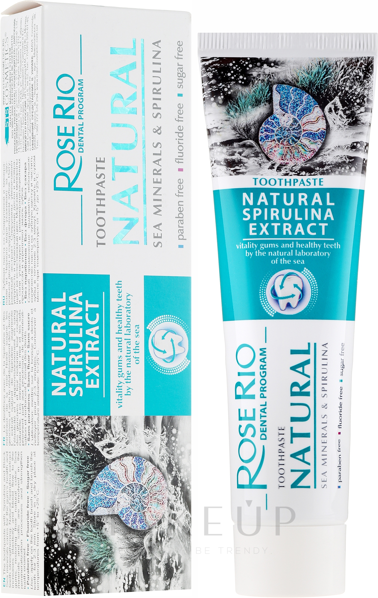 Zahnpasta mit Spirulina und Mineralien aus dem schwarzem Meer - Rose Rio Natural Sea Minerals & Spirulina Toothpaste — Bild 65 ml