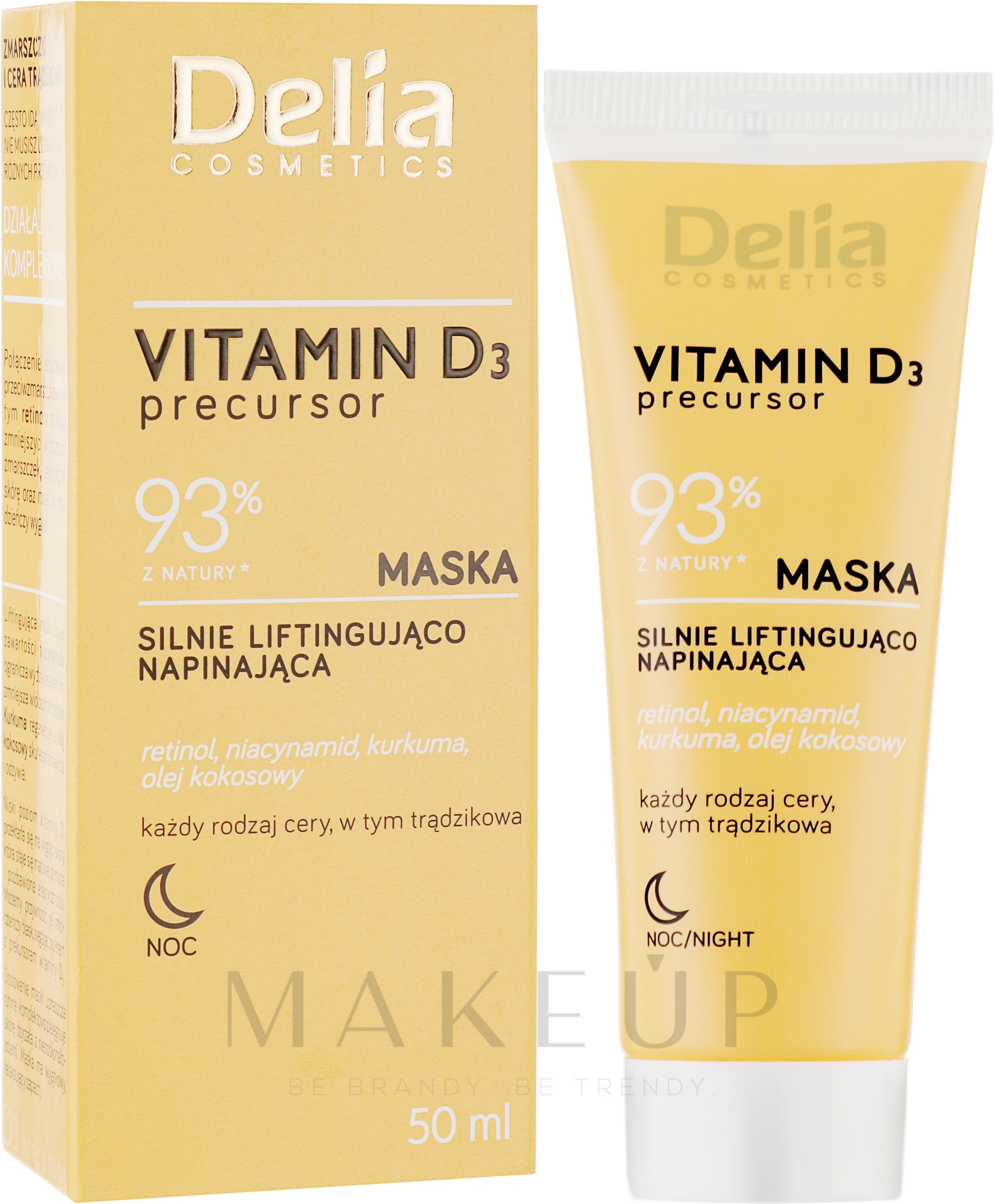 Lifting-Gesichtsmaske mit Vitamin D3 für die Nacht - Delia Vitamin D3 Precursor Night Mask — Bild 50 ml
