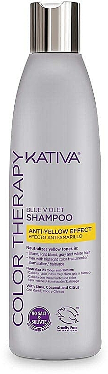 Anti-Gelbstich Shampoo für blondes, graues und weißes Haar - Kativa Color Therapy Anti-Yellow Effect Shampoo — Bild N2
