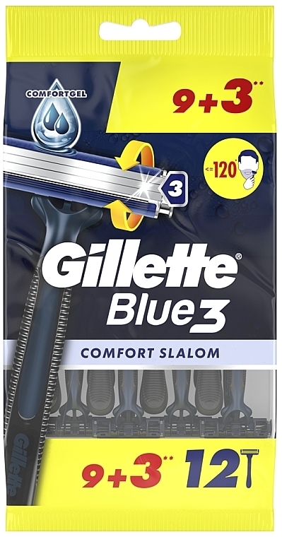  Einweg-Rasierer-Set, 12 St. - Gillette Blue 3 Comfort Slalom — Bild N1