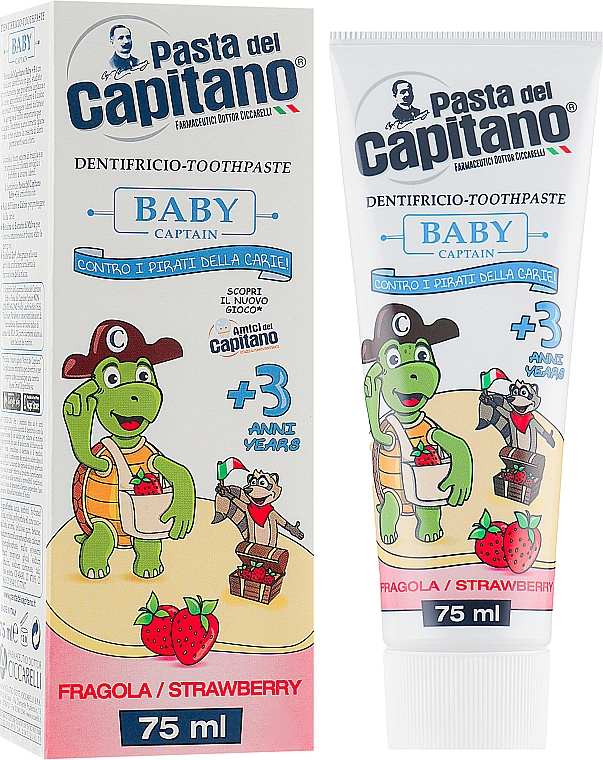Kinderzahnpasta mit Erdbeeregeschmack 3 Jahre - Pasta del Capitano — Bild N1