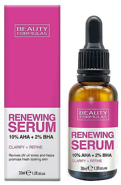 Revitalisierendes Serum mit AHA- und BHA-Säuren - Beauty Formulas Renewing 10% AHA + 2% BHA Serum — Bild N1