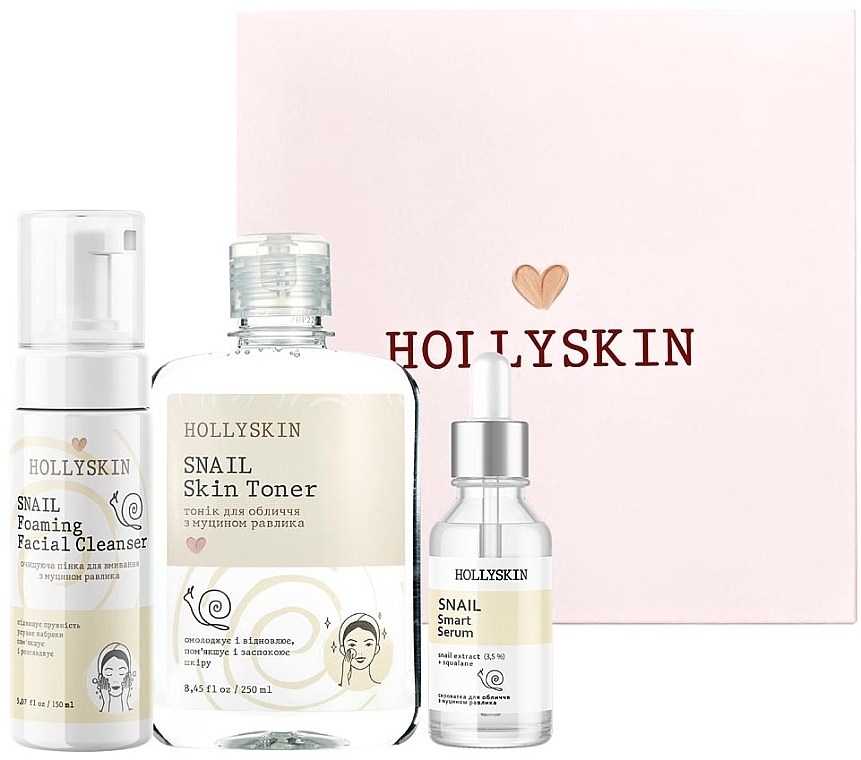 Set - Hollyskin Snail Smart Basic Care (foam/150ml + ser/50ml + toner/250ml) — Bild N2