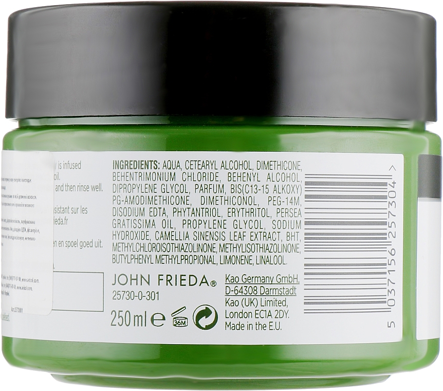 Intensiv pflegende und revitalisierende Haarmaske mit Avocadoöl und grünem Tee - John Frieda Detox & Repair Masque — Bild N2